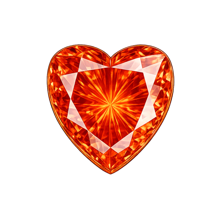 Lab Created Padparadsha #55, Heart