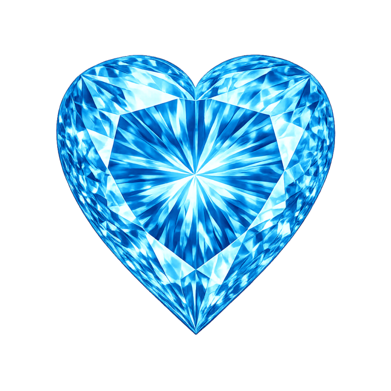 Cubic Zirconia Medium Blue Topaz AAA, Heart