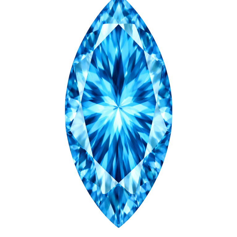 Cubic Zirconia Medium Blue Topaz AAA, Marquise