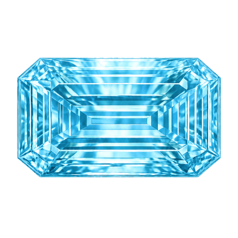 Lab Created Aquamarine #106, Octagon