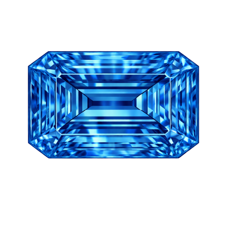 Cubic Zirconia Dark Blue Topaz AAA, Octagon