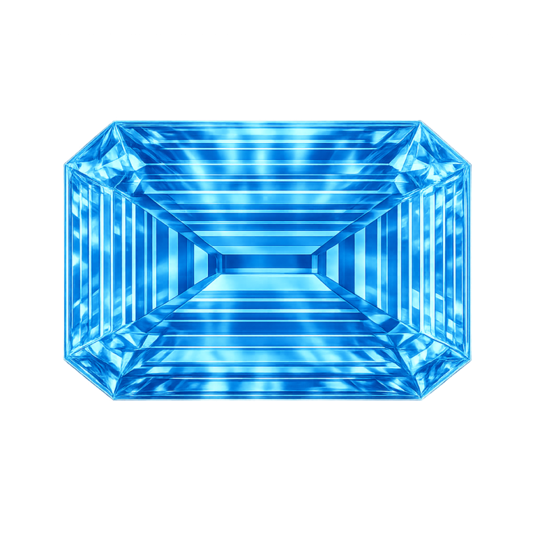 Cubic Zirconia Medium Blue Topaz AAA, Octagon