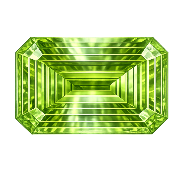 Cubic Zirconia Medium Apple Green AAA, Octagon