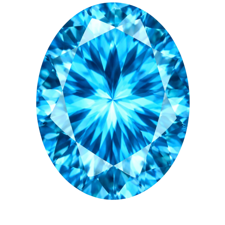 Cubic Zirconia Medium Blue Topaz AAA, Oval