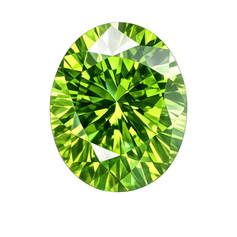 Cubic Zirconia Medium Apple Green AAA, Oval
