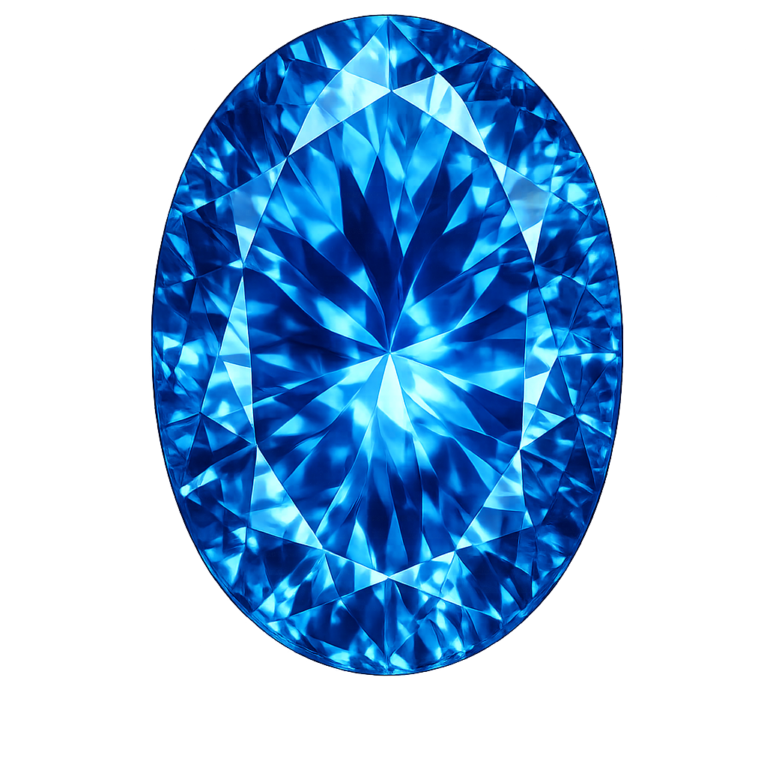 Cubic Zirconia Dark Blue Topaz AAA, Oval
