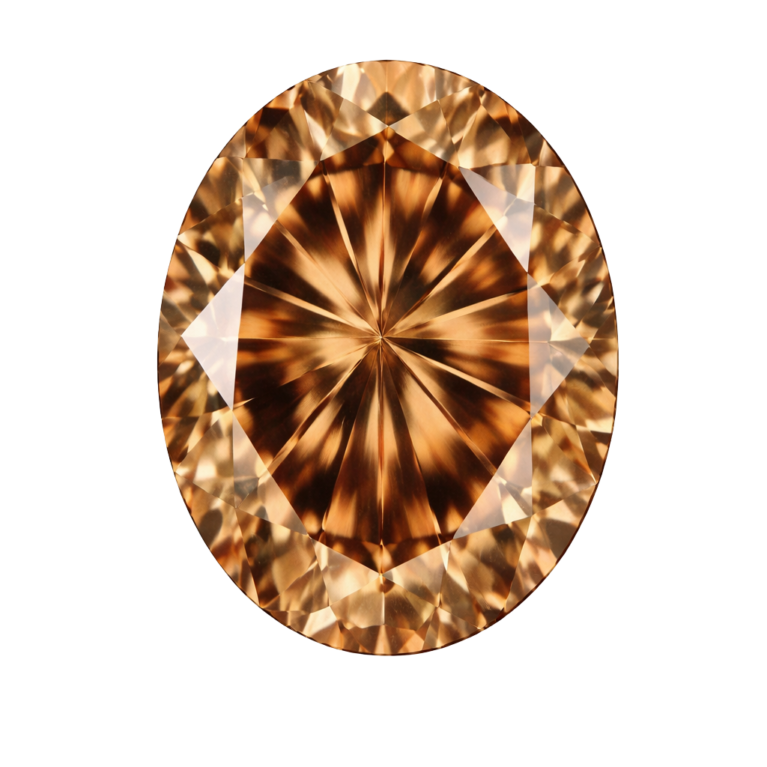 Cubic Zirconia Light Brown AAA, Oval