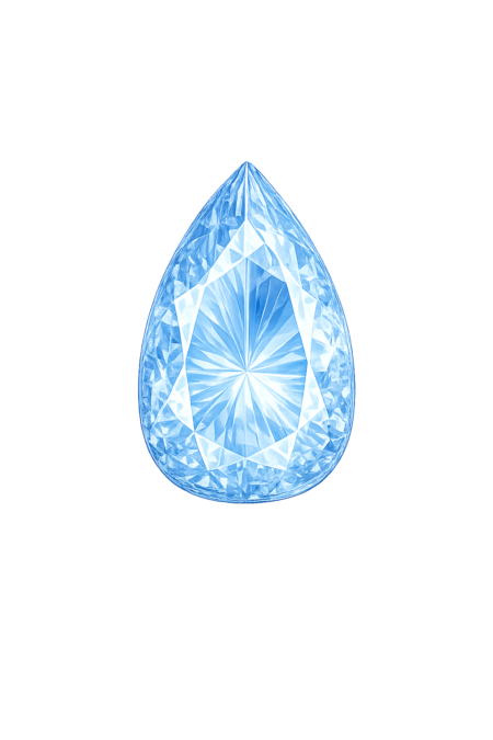 Lab Created Aquamarine #104, Pear