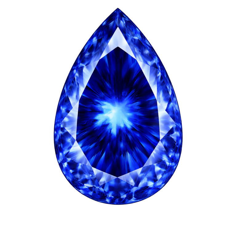 Cubic Zirconia Medium Blue Sapphire AAA, Pear