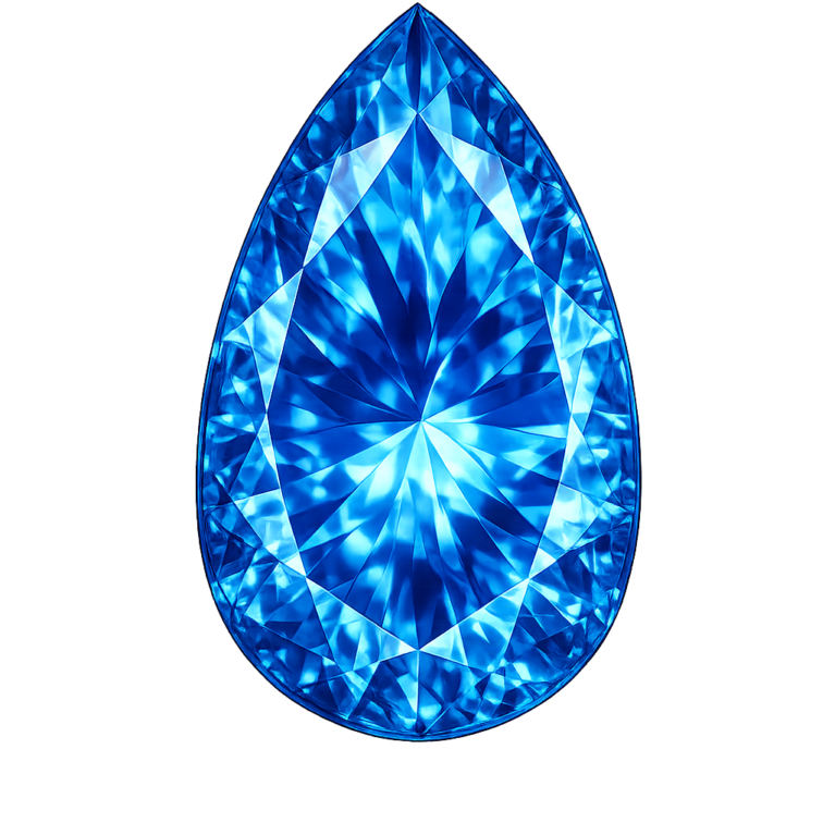 Cubic Zirconia Dark Blue Topaz AAA, Pear