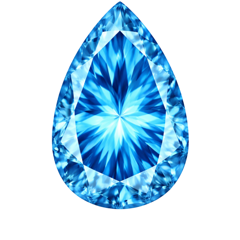 Cubic Zirconia Medium Blue Topaz AAA, Pear