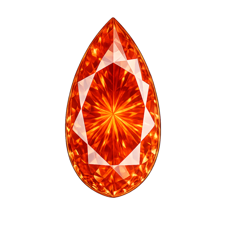 Lab Created Padparadsha #55, Pear