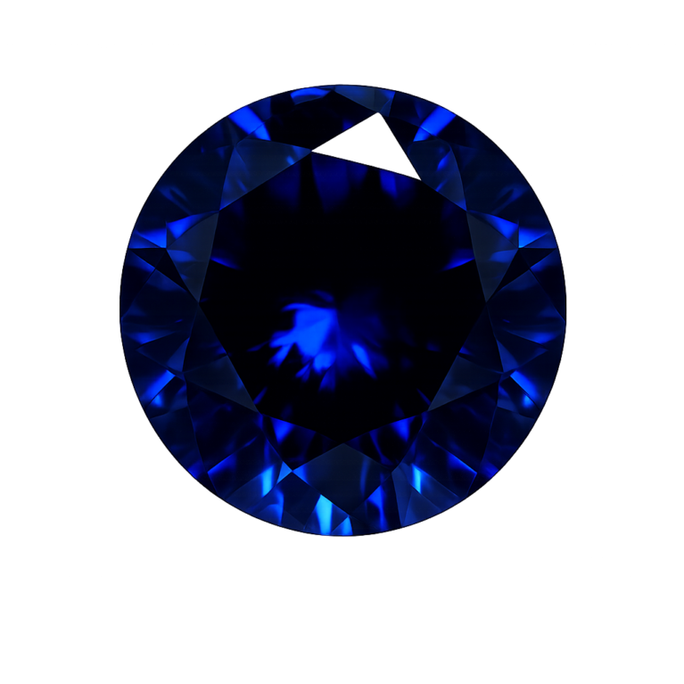 Cubic Zirconia Dark Blue Sapphire AAA, Round