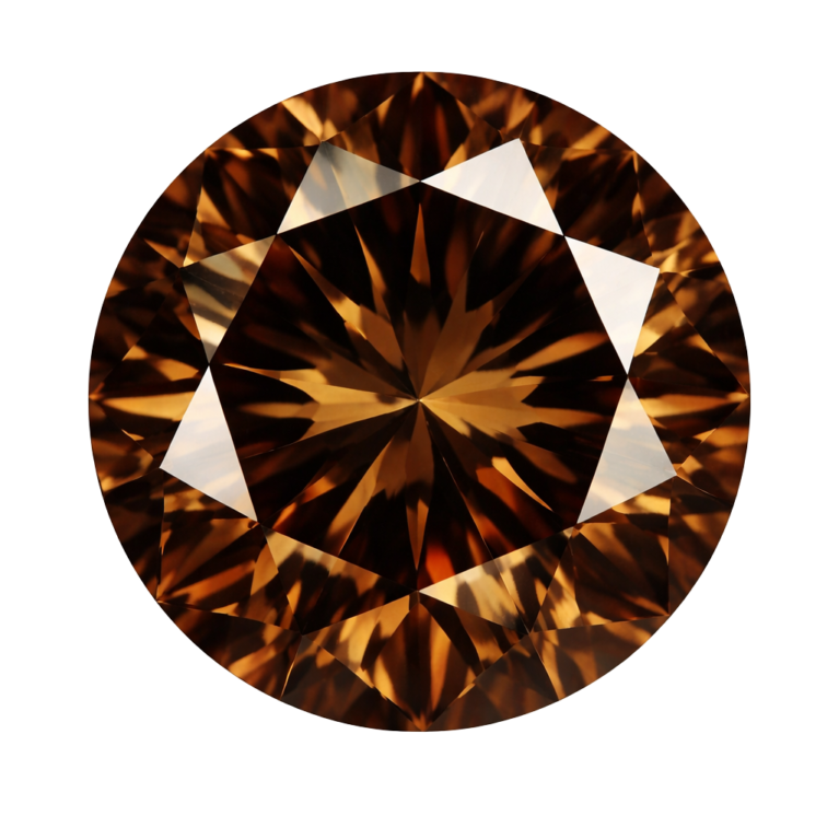 Cubic Zirconia Dark Brown AAA, Round