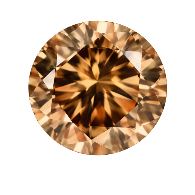 Cubic Zirconia Light Brown AAA, Round