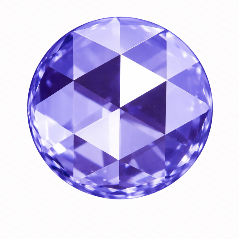 Cubic Zirconia Medium Tanzanite AAA, Round Rose Cut