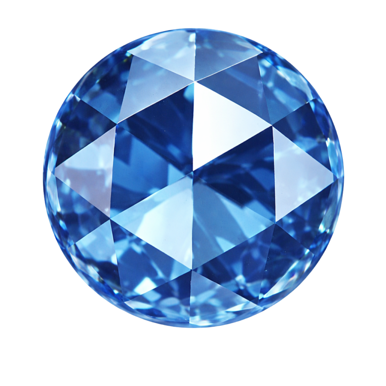 Cubic Zirconia Dark Blue Topaz AAA, Round Rose Cut