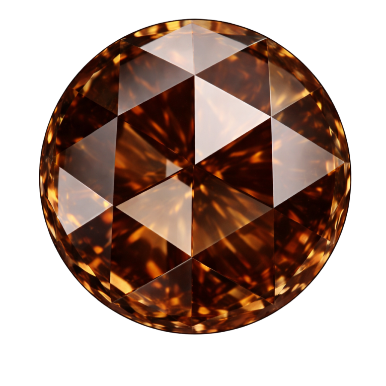 Cubic Zirconia Dark Brown AAA, Round Rose Cut