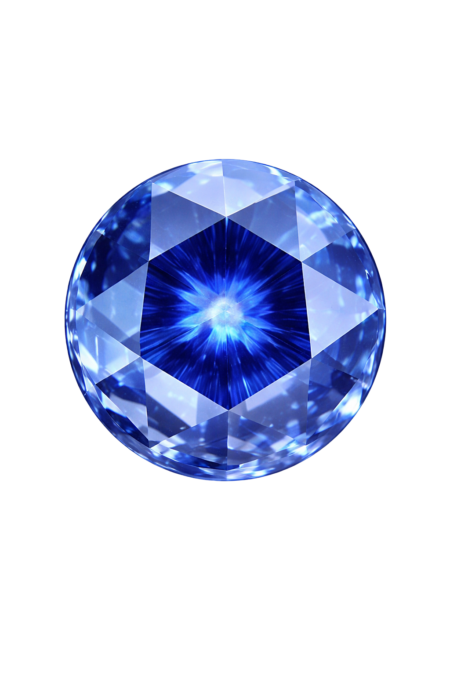 Cubic Zirconia Medium Blue Sapphire AAA, Round Rose Cut