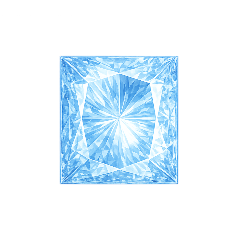 Lab Created Aquamarine #104, Square