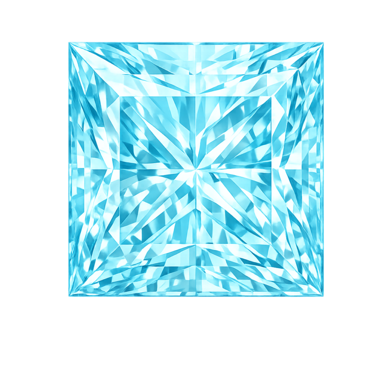 Cubic Zirconia Aquamarine AAA, Square