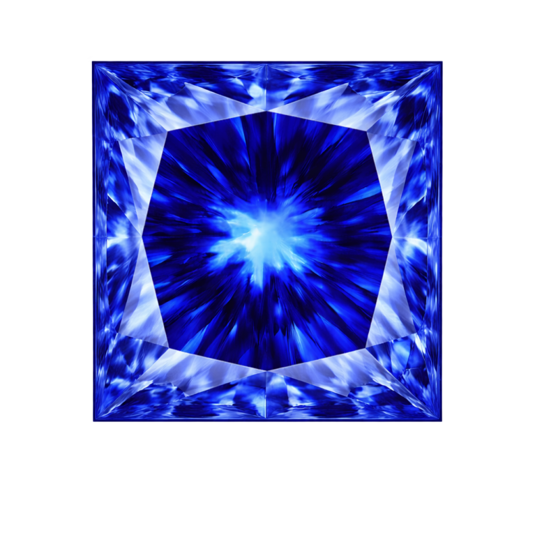 Cubic Zirconia Medium Blue Sapphire AAA, Square