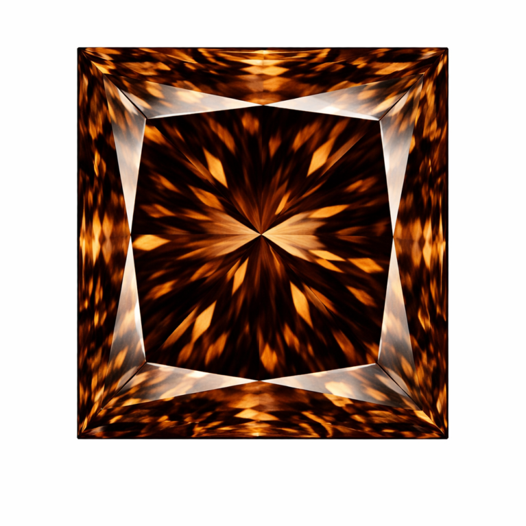 Cubic Zirconia Dark Brown AAA, Square