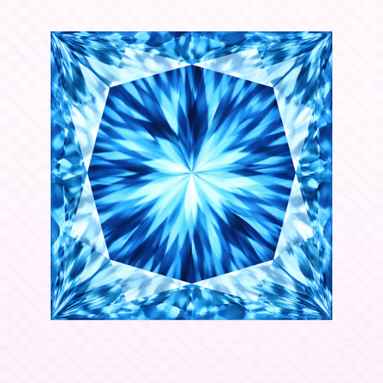 Cubic Zirconia Medium Blue Topaz AAA, Square