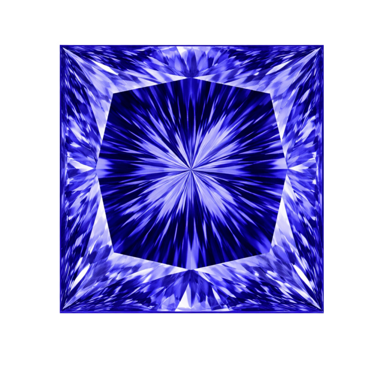 Cubic Zirconia Medium Tanzanite AAA, Square