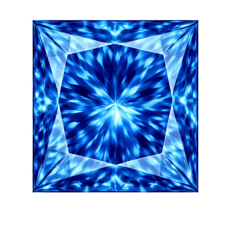 Cubic Zirconia Dark Blue Topaz AAA, Square