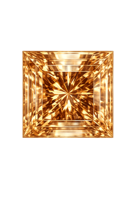Cubic Zirconia Medium Champagne AAA, Square