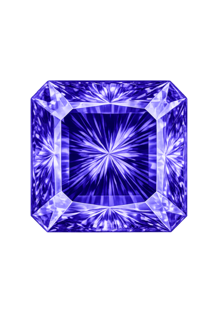 Cubic Zirconia Medium Tanzanite AAA, Square Cut Corners