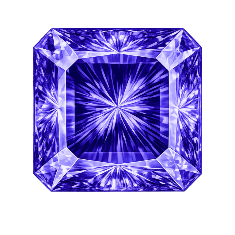Cubic Zirconia Medium Tanzanite AAA, Square Cut Corners