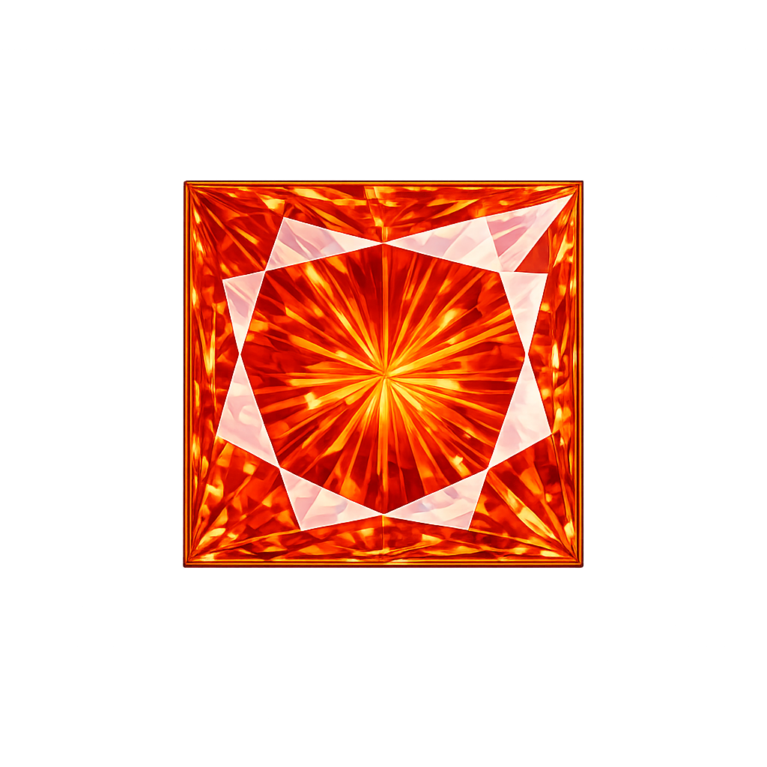 Lab Created Padparadsha #55, Square