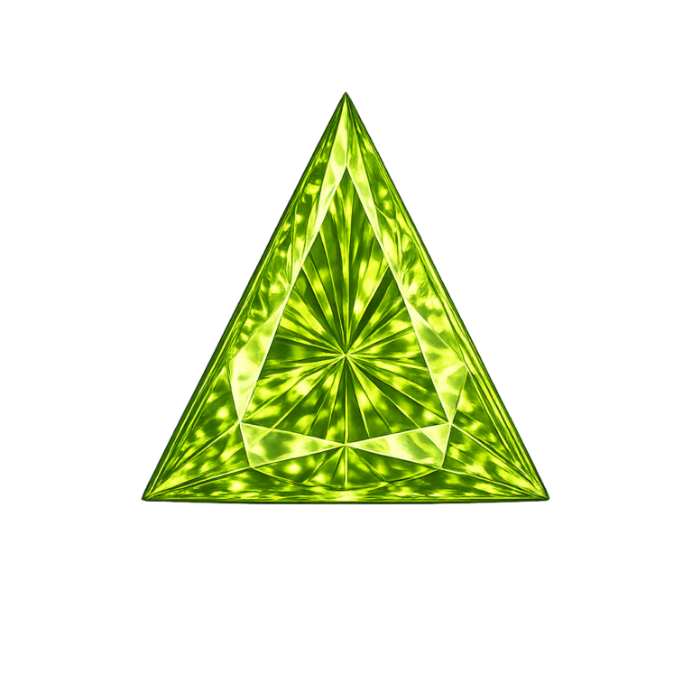 Cubic Zirconia Medium Apple Green AAA. Triangle