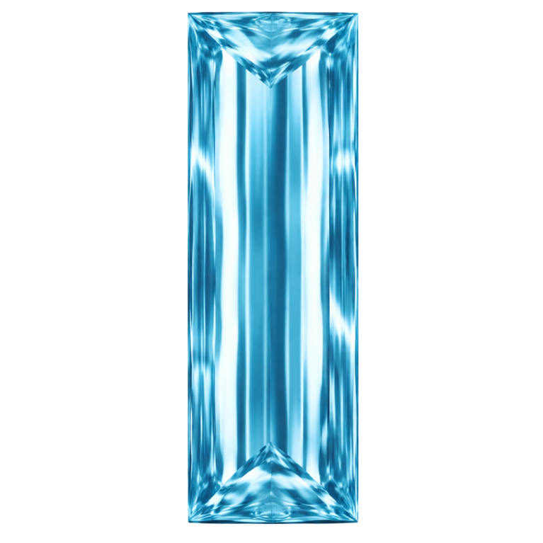 Cubic Zirconia Aquamarine AAA, Baguette