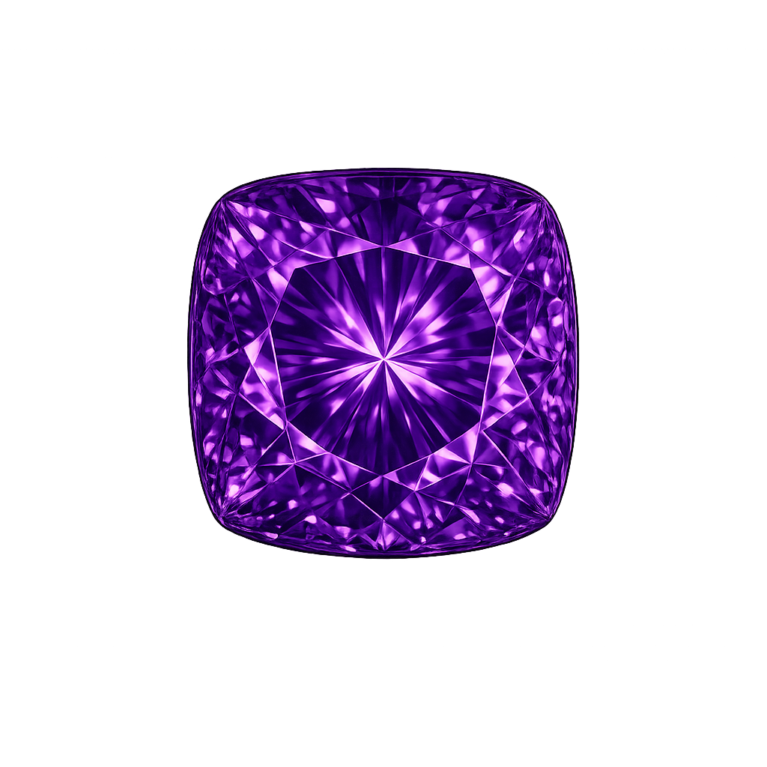 Cubic Zirconia Dark Lavender AAA, Cushion