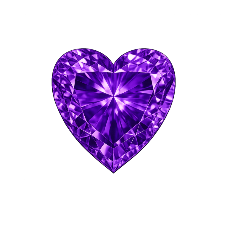 Cubic Zirconia Dark Lavender AAA, Heart