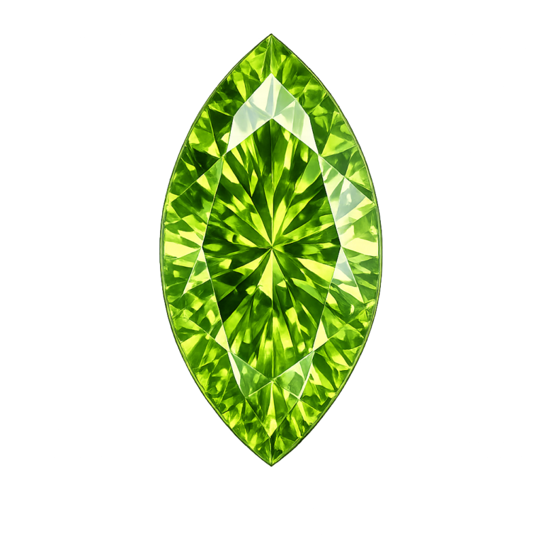 Cubic Zirconia Medium Apple Green AAA, Marquise