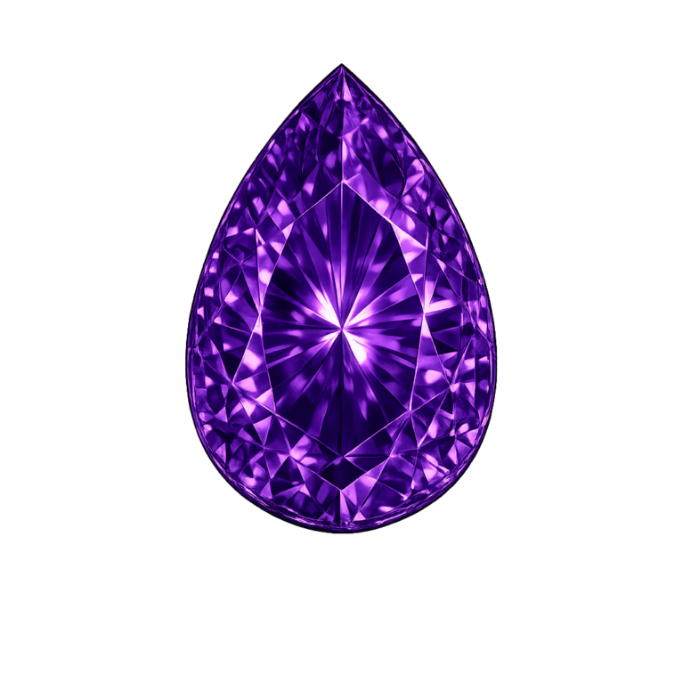 Cubic Zirconia Dark Lavender AAA, Pear