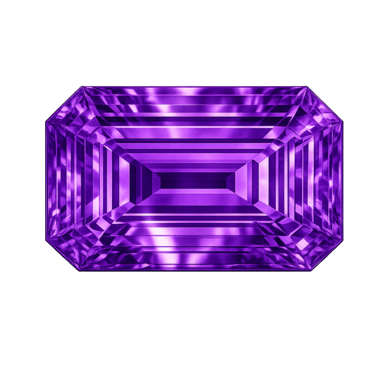 Cubic Zirconia Dark Lavender AAA, Octagon