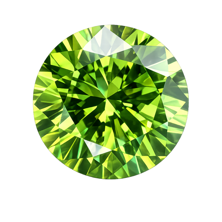 Cubic Zirconia Medium Apple Green AAA, Round