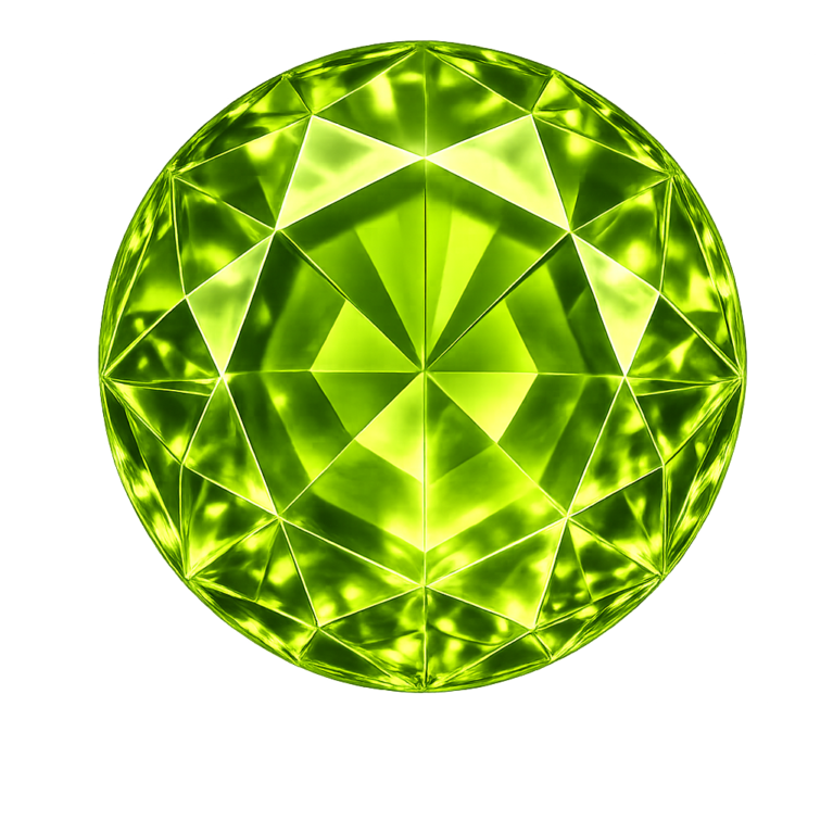 Cubic Zirconia Medium Apple Green AAA. Round Rose Cut