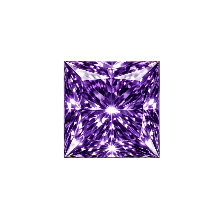 Cubic Zirconia Dark Lavender AAA, Square