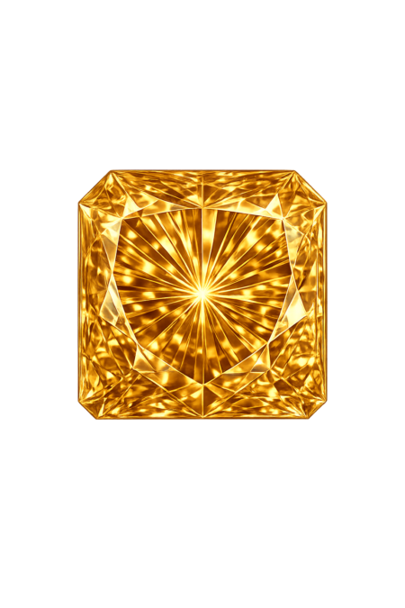 Cubic Zirconia Medium Champagne AAA, Square Cut Corners