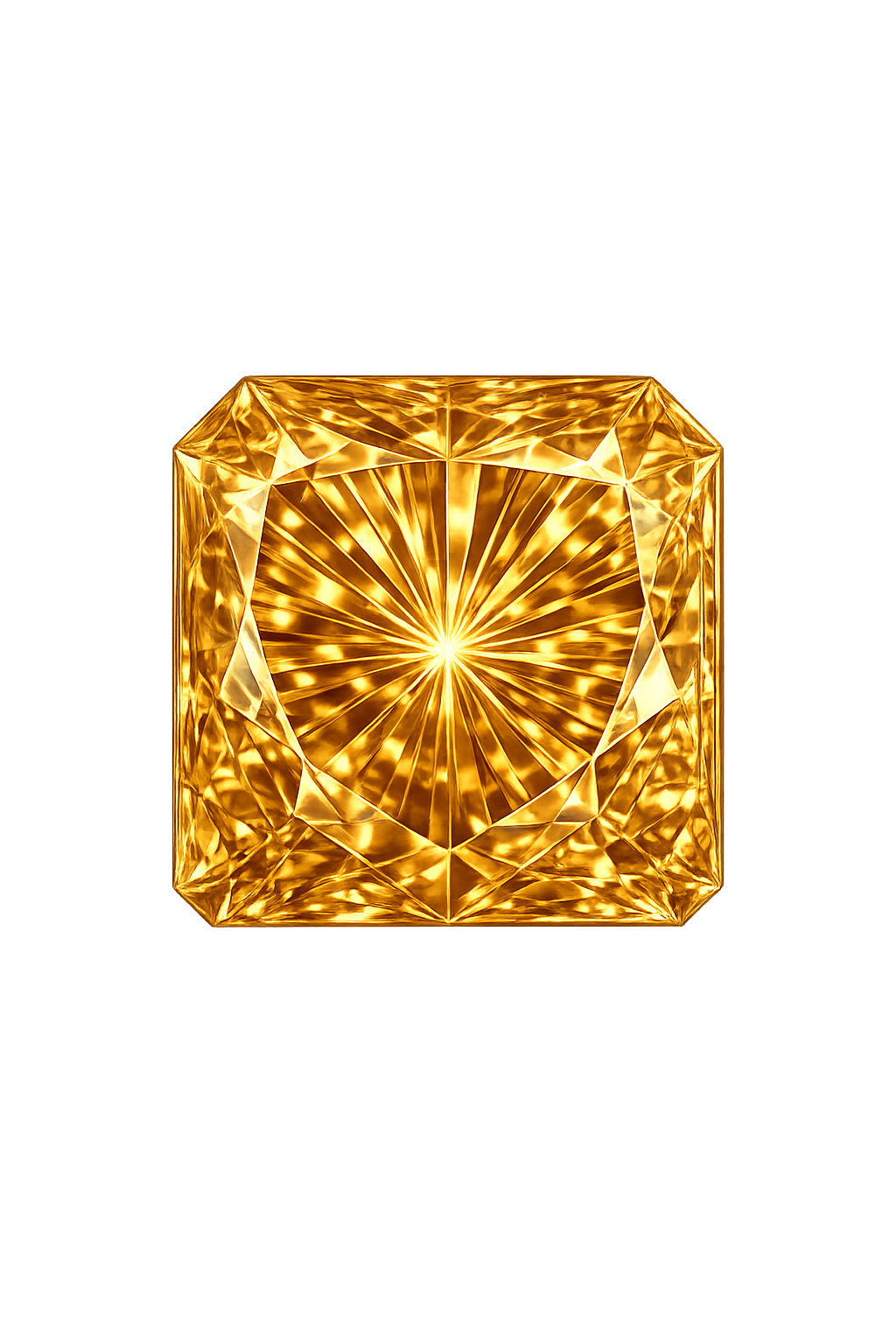 Cubic Zirconia Medium Champagne AAA, Square Cut Corners