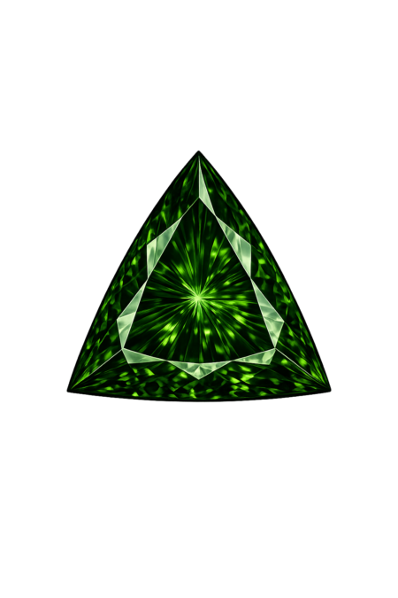 Cubic Zirconia Dark Apple Green AAA. Triangle