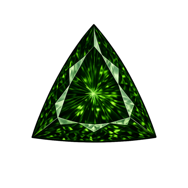 Cubic Zirconia Dark Apple Green AAA. Triangle