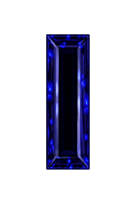Lab Created Blue Sapphire #34, Baguette