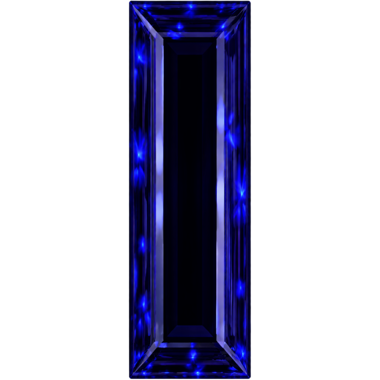 Lab Created Blue Sapphire #34, Baguette